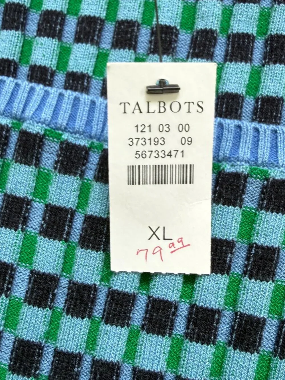 Talbots Ribbed Square Neck Sweater - Plaited Stripe